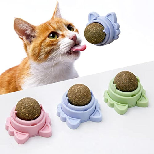 Catnip Balls, Catnip Ball For Cat, Catnip Balls That Stick On Wall, Catnip Toys For Healthy Kitty Teeth Cleaning, Safe Chew Toys, Cat Wall Treats, Catnip Balls For Cat Lick ( Blue, Green, Pink )