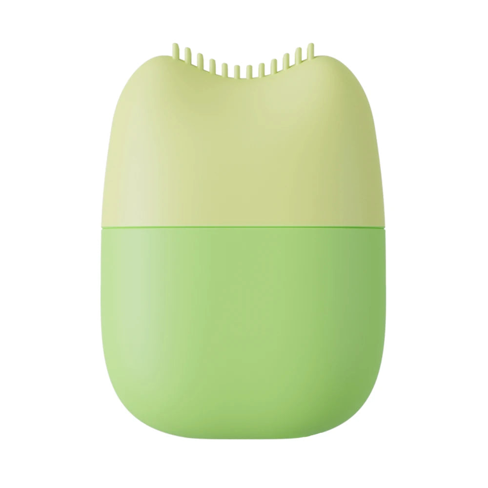 The Daily Depuff: 2-in-1 Facial Ice Roller & Silicone Massage Brush