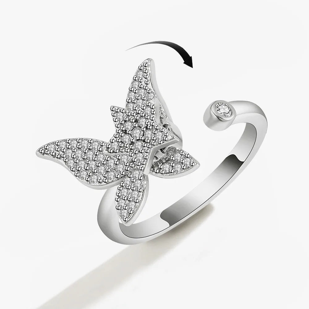 The Crystal Butterfly Kinetic Ring