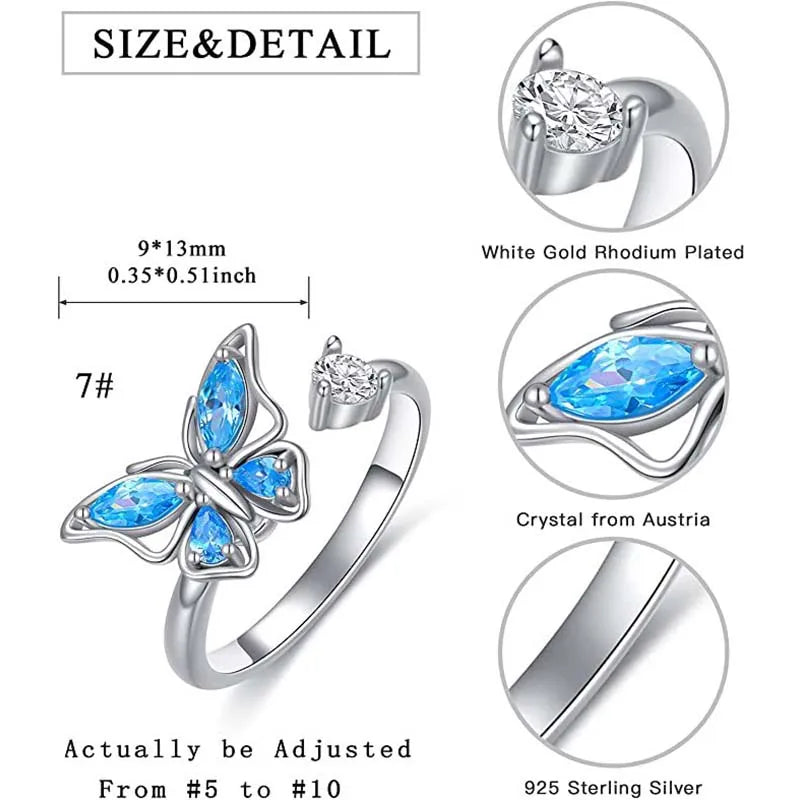 The Crystal Butterfly Kinetic Ring