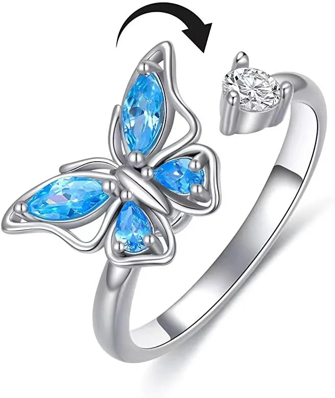 The Crystal Butterfly Kinetic Ring