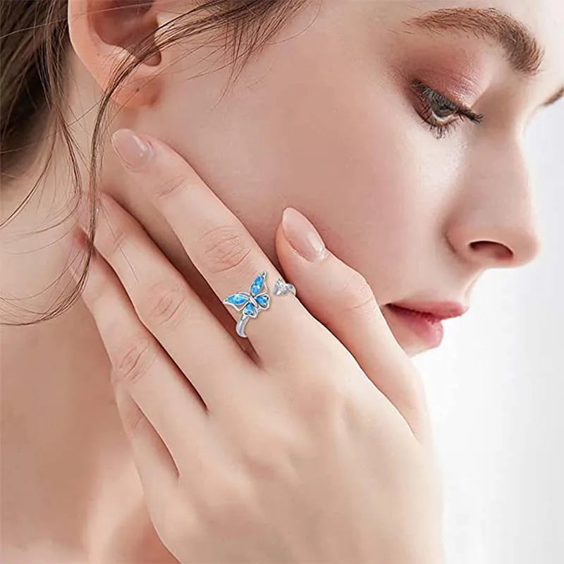 The Crystal Butterfly Kinetic Ring