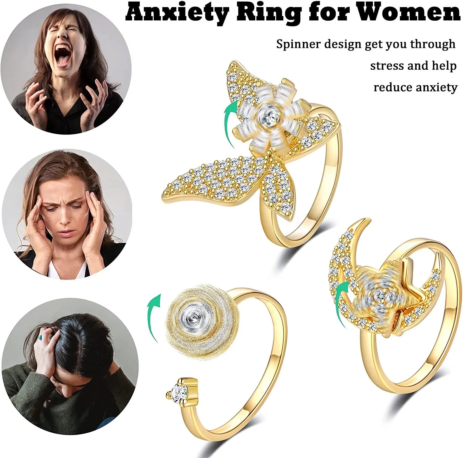 The Crystal Butterfly Kinetic Ring
