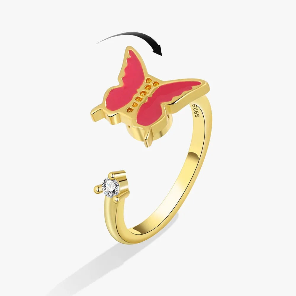 The Crystal Butterfly Kinetic Ring