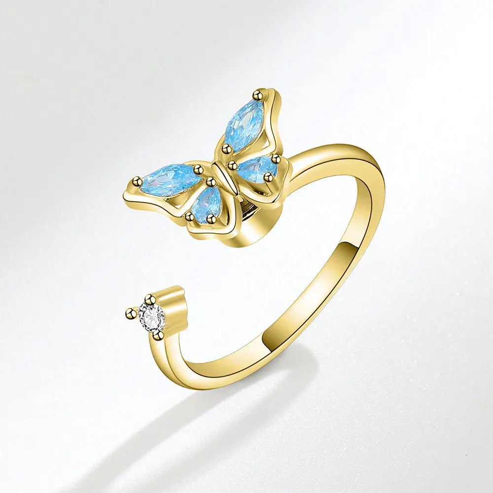 The Crystal Butterfly Kinetic Ring