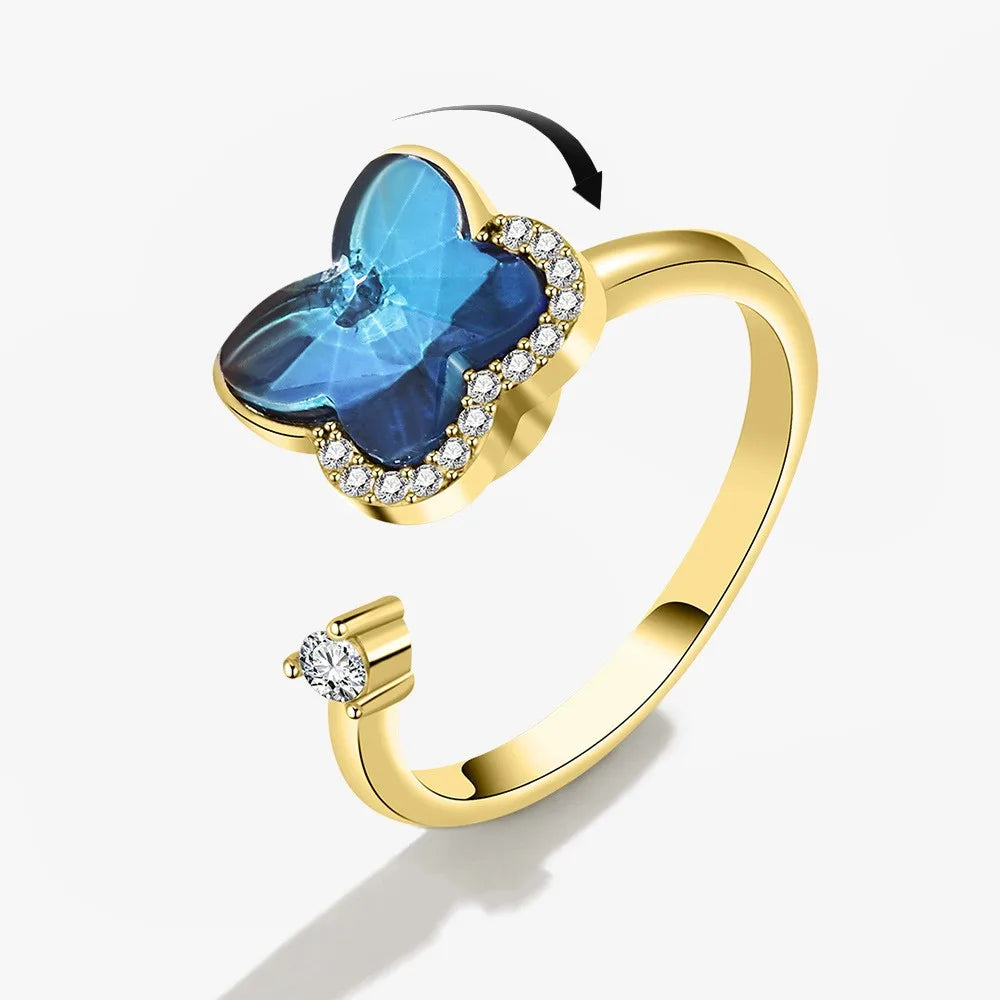 The Crystal Butterfly Kinetic Ring