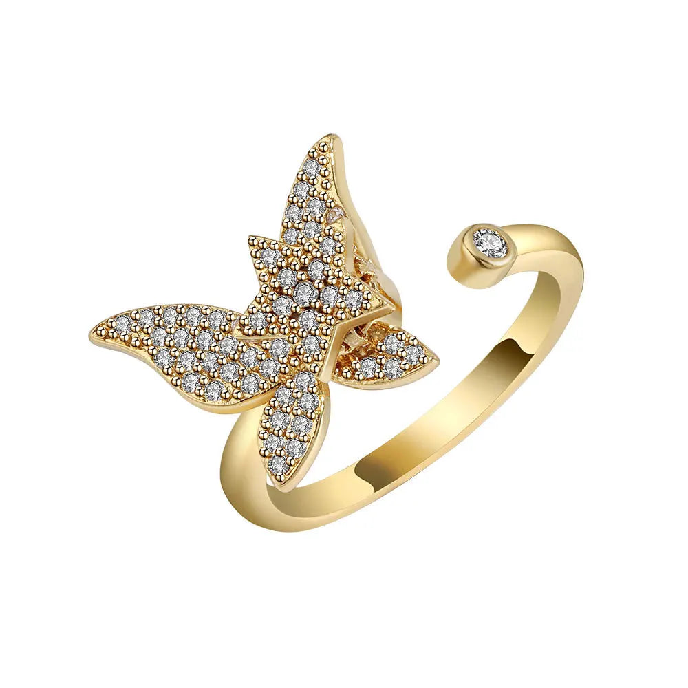 The Crystal Butterfly Kinetic Ring