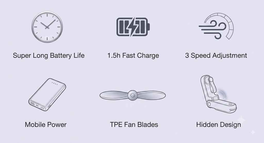 Refresh & Recharge: 2-in-1 Pocket Fan & Mobile Power Bank