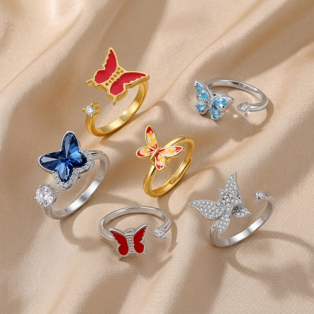 The Crystal Butterfly Kinetic Ring
