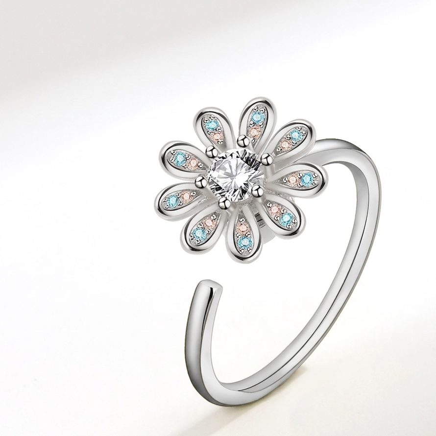 The Harmony Flower Kinetic Ring
