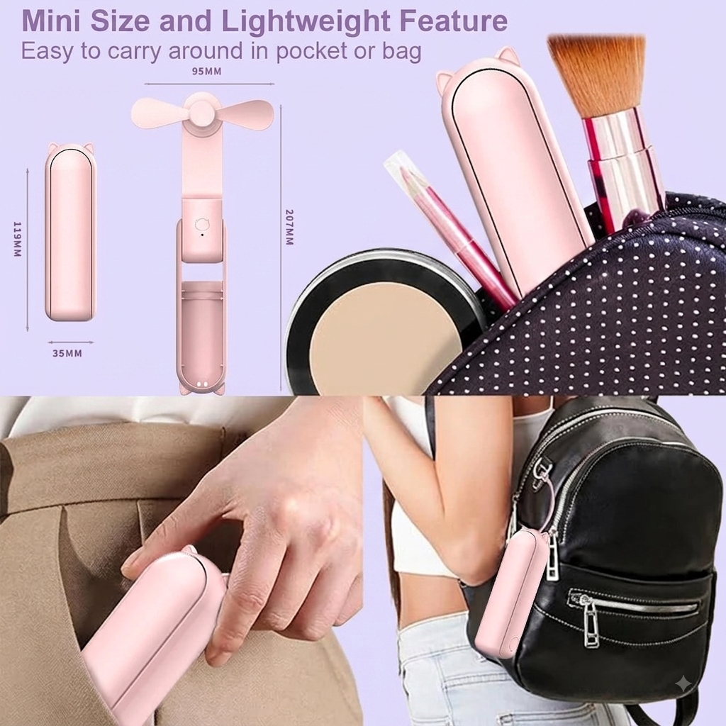 Refresh & Recharge: 2-in-1 Pocket Fan & Mobile Power Bank