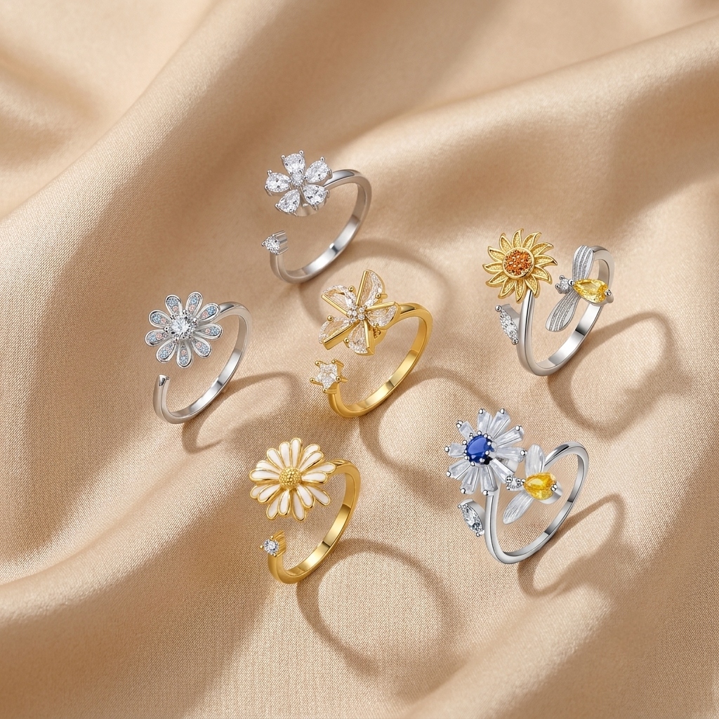 The Harmony Flower Kinetic Ring
